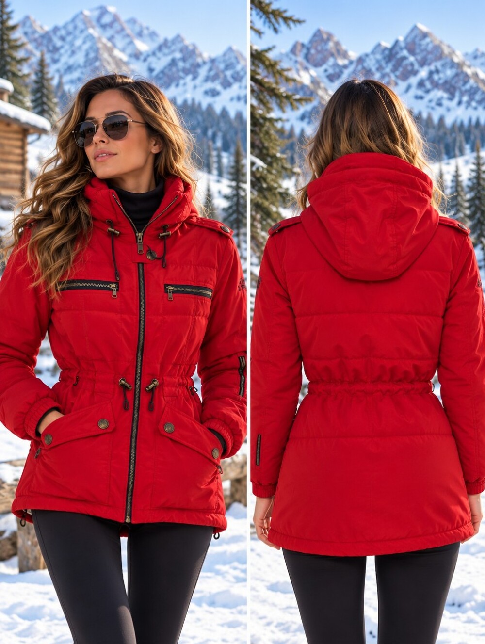 Nils Skiwear Vintage Red Insulated Hooded Ski Jacket Parka Made in USA